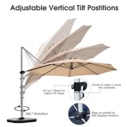 Costway 11' Patio Cantilever Offset Umbrella 360 Degrees Rotation Aluminum Tilt Base -Costway GUEST 62757d9e 77a6 4764 a317 301b6fba3b89