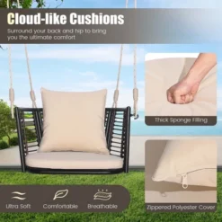 Costway Patio Hanging Rattan Basket Chair Swing Hammock Chair With Seat Cushion 15 Costway Patio Hanging Rattan Basket Chair Swing Hammock Chair With Seat Cushion -Costway GUEST 62847017 6dc3 4fea 8ace 986417c3c3ff