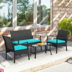 Costway 8PCS Patio Wicker Furniture Set Cushioned Chairs& Loveseat With Coffee Table Garden -Costway GUEST 62ec8e1a 8b89 4558 93e8 88ed0db021c5