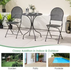 3pcs Patio Bistro Set Outdoor Conversation Furniture Table & Folding Chair 15 3pcs Patio Bistro Set Outdoor Conversation Furniture Table & Folding Chair -Costway GUEST 6308e06a f40b 41c2 bde1 b0e646301747