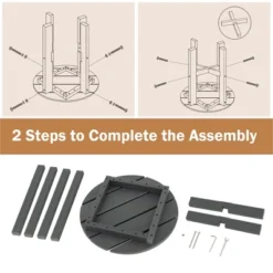 Costway Patio 18'' Adirondack Round Side Table All Weather HDPE End Table Outdoor Grey -Costway GUEST 6344efe2 75d3 4d0a 91fe 4d3af10e4ba9