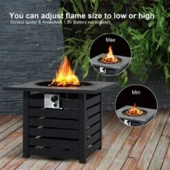 Costway 32'' Square Propane Fire Pit Table For Patio W/Lava Rocks Rain Cover 50,000 BTU 16 Costway 32'' Square Propane Fire Pit Table For Patio W/Lava Rocks Rain Cover 50,000 BTU -Costway GUEST 64048b6e 6c79 4662 aac9 4405464c3fd8