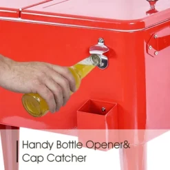 Costway Red Outdoor Patio 80 Quart Cooler Cart Ice Beer Beverage Chest Party Portable -Costway GUEST 641c0482 5bdc 4a55 b9fe 4dca88086d2f