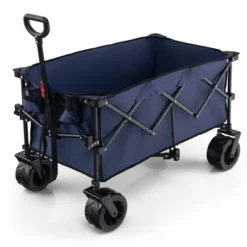 Costway Folding Collapsible Wagon Utility Garden Cart W/ Wide Wheels Adjustable Handle -Costway GUEST 641c38fa 19c9 49e2 8ebe afad1c4a4d92