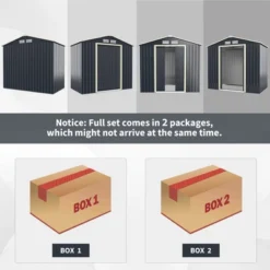 Costway Metal Storage Shed For Garden And Tools W/Sliding Double Lockable Doors -Costway GUEST 64653940 3bf0 41f0 abad e26ab12a806f