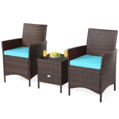 Costway 3PCS Patio Rattan Furniture Set Cushioned Sofa Glass Tabletop Deck RedBlue White 20 Costway 3PCS Patio Rattan Furniture Set Cushioned Sofa Glass Tabletop Deck RedBlue White -Costway GUEST 6476cf95 d494 4622 bb0a ebae1254c32c