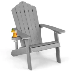 Costway Patio HIPS Adirondack Chair With Cup Holder Weather Resistant Outdoor 380 LBS Black/Teak/Green/Navy/Red/Gray/White/Yellow 31 Costway Patio HIPS Adirondack Chair With Cup Holder Weather Resistant Outdoor 380 LBS Black/Teak/Green/Navy/Red/Gray/White/Yellow -Costway GUEST 64c636e1 66f5 49ab a792 5bb8df5bc4a7