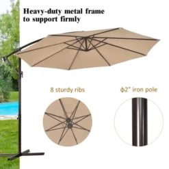 Costway 10FT Patio Offset Hanging Umbrella Easy Tilt Adjustment 8 Ribs Backyard BurgundyBeigeTanBlue 17 Costway 10FT Patio Offset Hanging Umbrella Easy Tilt Adjustment 8 Ribs Backyard BurgundyBeigeTanBlue -Costway GUEST 64d29d55 2b6a 46c2 a62f 8e7f4f9b699c