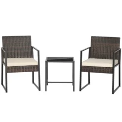 Costway 3pcs Patio Furniture Set Heavy Duty Cushioned Wicker Rattan Chairs Table 17 Costway 3pcs Patio Furniture Set Heavy Duty Cushioned Wicker Rattan Chairs Table -Costway GUEST 64d7836e 5814 4038 b845 45efd4670337