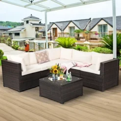 Costway 6PCS Rattan Patio Sectional Sofa Conversation Set Outdoor -Costway GUEST 64ee77df e255 4aaf b66d bc129deb88bc