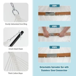 Costway Hammock Chair With Stand Heavy Duty Portable Carrying Bag Cushion Pillow RedBlue 14 Costway Hammock Chair With Stand Heavy Duty Portable Carrying Bag Cushion Pillow RedBlue -Costway GUEST 65315991 b038 4225 b476 35b3ccdf679f