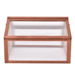 Costway Double Box Garden Wooden Green House Cold Frame Raised Plants Bed Protection -Costway GUEST 6557af91 a7bc 476b 8144 13bca87c138f