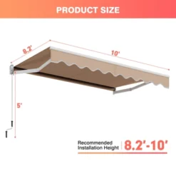 Costway 10' X 8' Retractable Awning Patio Sun Shade W/Crank Handle 11 Costway 10' X 8' Retractable Awning Patio Sun Shade W/Crank Handle -Costway GUEST 65bb9b62 c8e6 4000 bcc3 3bdc03282cf1