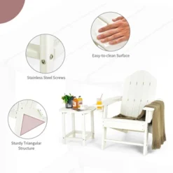 Costway 3PCS Patio Adirondack Chair & Side Table Set Weather Resistant W/ Cup Holder -Costway GUEST 669cc22e 09b4 42aa 835d 38cca59e2f6e