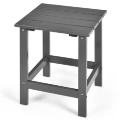 Costway Patio 15" End Side Coffee Table Square Wooden Slat Garden Deck WhiteBlackGray -Costway GUEST 6783288a 9fbc 4cc9 bf41 440db2195019