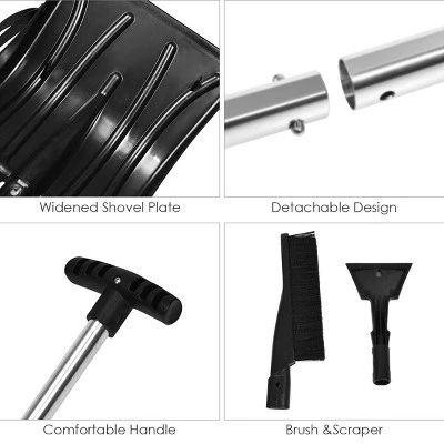 Costway 3-in-1 Snow Shovel W/Ice Scraper &Snow Brush Portable Shovel Kit 6 Costway 3-in-1 Snow Shovel W/Ice Scraper &Snow Brush Portable Shovel Kit - Image 6