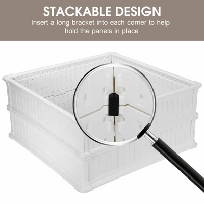 Costway 2 Pcs 48.5'' Raised Garden Bed Square Plant Box Planter Flower Vegetable White 5 Costway 2 Pcs 48.5'' Raised Garden Bed Square Plant Box Planter Flower Vegetable White - Image 5