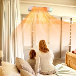 Costway Wall-Mounted Patio Heater 750W/1500W Infrared Heater With 9-Level Adjustable 24H Timer & Remote Control Silver 11 Costway Wall-Mounted Patio Heater 750W/1500W Infrared Heater With 9-Level Adjustable 24H Timer & Remote Control Silver -Costway GUEST 686c0d05 dcfb 44ef 8a6b 60d846208bce