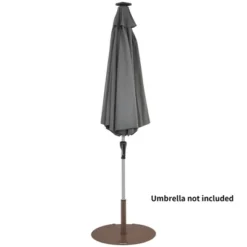 Costway Patio 50LBS Umbrella Base Market Umbrella Stand Wheels Handle Brown 17 Costway Patio 50LBS Umbrella Base Market Umbrella Stand Wheels Handle Brown -Costway GUEST 68d3efa5 235b 425a b65f e65fbaa946df