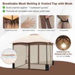 Costway 10x10 FT 2-Tier Patio Gazebo Canopy Netting Heavy-Duty Metal Easy-Setup Outdoor -Costway GUEST 68e788bb 1214 4f3e 872a 1867c25ae3ee