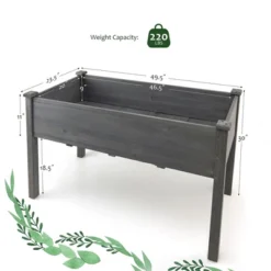 Costway Wooden Raised Vegetable Garden Bed Elevated Grow Vegetable Planter Grey 12 Costway Wooden Raised Vegetable Garden Bed Elevated Grow Vegetable Planter Grey -Costway GUEST 6944d026 f18f 48f8 adca 3d5115308dee