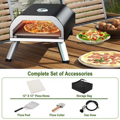 Costway Outdoor Gas Pizza Oven Portable Propane Pizza Stove With Oven Cover Pizza Stone 8 Costway Outdoor Gas Pizza Oven Portable Propane Pizza Stove With Oven Cover Pizza Stone - Image 8