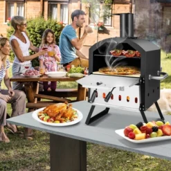 Costway 2-Layer Pizza Oven Wood Fired Pizza Grill Outside Pizza Maker With Waterproof Cover -Costway GUEST 69fefcc2 46c9 4db3 ac96 d1752a27c52b