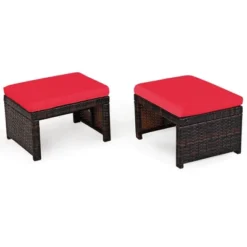Costway 2PCS Patio Rattan Ottoman Cushioned Seat Foot Rest Furniture TurquoiseRedWhite 20 Costway 2PCS Patio Rattan Ottoman Cushioned Seat Foot Rest Furniture TurquoiseRedWhite -Costway GUEST 6a008e0f d13e 48f5 a96b de7e5e13e5c3