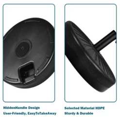 Costway 20'' Round 23L Water Filled Umbrella Base Stand Self-filled Patio Furniture Black 12 Costway 20'' Round 23L Water Filled Umbrella Base Stand Self-filled Patio Furniture Black -Costway GUEST 6a11d59b 6742 4288 a0db b9ffdc120763