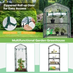 Costway White Mini Greenhouse W/ PVC Cover 4-Tier Portable Warm House 28'' X 19'' X 63'' -Costway GUEST 6a4093a4 43ab 4dce 9294 4b4b0c469627