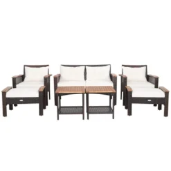 Costway 7PCS Patio Rattan Furniture Set Cushioned Loveseat Sofa Ottoman Table 17 Costway 7PCS Patio Rattan Furniture Set Cushioned Loveseat Sofa Ottoman Table -Costway GUEST 6a61f6f4 7323 4e0a 90a9 12353b13da17