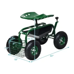 Costway Garden Cart Rolling Work Seat W/ Tool Tray Basket Green -Costway GUEST 6a63a60c 94bf 4ae7 b1a1 3d98cb5145b7