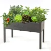 Costway Wooden Raised Vegetable Garden Bed Elevated Grow Vegetable Planter Grey