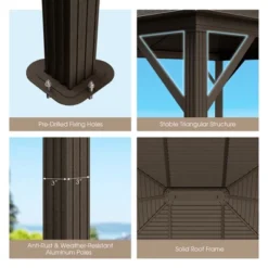 Costway 12' X 10' Patio Hardtop Gazebo W/ Galvanized Steel Top Aluminum Frame Outdoor -Costway GUEST 6abcb0aa 1f03 45dd a782 00eca42689f8