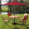Costway 9ft Patio Solar Umbrella LED Patio Market Steel Tilt W/ Crank Outdoor (Burgundy)