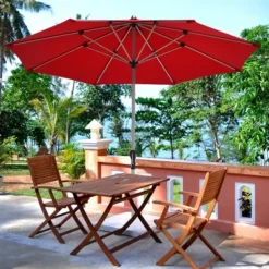 Costway 9' Patio Market Umbrella Outdoor Table Aluminum Crank W/8 Rib -Costway GUEST 6b25c0bb 69fb 4fd1 a7d2 42d9ce4aa35e