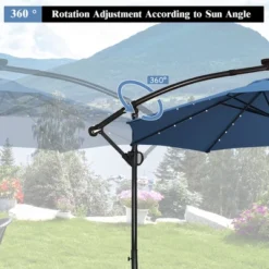 Costway 10FT Patio Offset Umbrella Solar Powered LED 360Degree Rotation Aluminum Blue 14 Costway 10FT Patio Offset Umbrella Solar Powered LED 360Degree Rotation Aluminum Blue -Costway GUEST 6b51f0a1 2a05 44a7 8a6e a2df63490d4b
