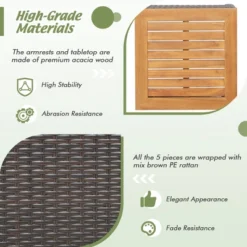 Costway 5PCS Patio Rattan Furniture Set Sofa Ottoman Cushioned Table W/Wood Top 15 Costway 5PCS Patio Rattan Furniture Set Sofa Ottoman Cushioned Table W/Wood Top -Costway GUEST 6bdb9298 e086 4ba4 89a8 fd0ec979c050