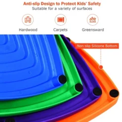 Costway 11pcs Kids Balance Stepping Stones W/ Non-Slip Bottom Indoor & Outdoor Toy 17 Costway 11pcs Kids Balance Stepping Stones W/ Non-Slip Bottom Indoor & Outdoor Toy -Costway GUEST 6bdbf750 cf04 46d0 b30f 498e0ff05a59