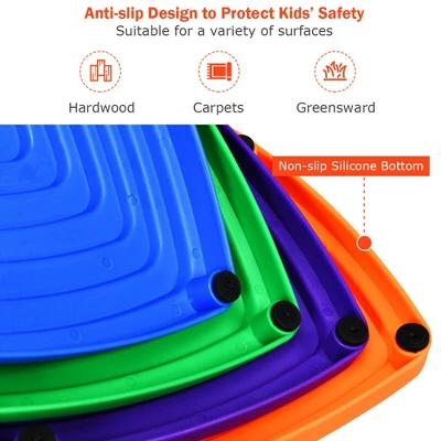 Costway 11pcs Kids Balance Stepping Stones W/ Non-Slip Bottom Indoor & Outdoor Toy 9 Costway 11pcs Kids Balance Stepping Stones W/ Non-Slip Bottom Indoor & Outdoor Toy - Image 9