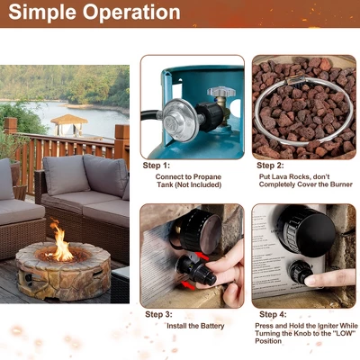 Costway 7PCS Patio Rattan Wicker Furniture Set Gas Fire Pit Table Sofa Cushion 3 Costway 7PCS Patio Rattan Wicker Furniture Set Gas Fire Pit Table Sofa Cushion - Image 3