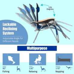 Costway Padded Zero Gravity Lounge Chair Oversize Folding Adjustable -Costway GUEST 6ca413ac 815a 49e0 820f e562e6be378b