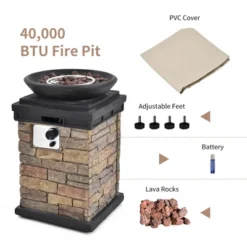 Costway Patio Propane Burning Fire Bowl Column W/ Cover 40,000 BTU & Lava Rocks 12 Costway Patio Propane Burning Fire Bowl Column W/ Cover 40,000 BTU & Lava Rocks -Costway GUEST 6cbbd52d c28b 4f9b ada8 d385b3780bc1