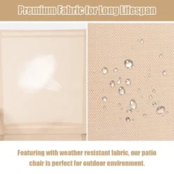 Costway 4PCS Patio Chairs Garden Deck Yard With Armrest Brown/Beige/Gray -Costway GUEST 6deb4317 f2bf 4f86 ba24 8dfad4a562e2