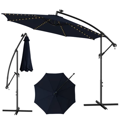 Costway 10FT Patio Solar-Lighted 112 LED Cantilever Offset Umbrella Crank Tilt Outdoor 11 Costway 10FT Patio Solar-Lighted 112 LED Cantilever Offset Umbrella Crank Tilt Outdoor - Image 11