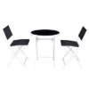 Costway 3 PCS Folding Bistro Table Chairs Set Garden Backyard Patio Furniture Black
