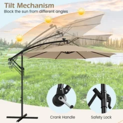 Costway 10FT Patio Solar-Lighted 112 LED Cantilever Offset Umbrella Crank Tilt Outdoor 15 Costway 10FT Patio Solar-Lighted 112 LED Cantilever Offset Umbrella Crank Tilt Outdoor -Costway GUEST 6ef76f28 05dd 46ab ac15 14ff0bcfdc7f