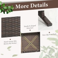 Costway 2PCS Patio Rattan Wicker Love-seat Coffee Table Set Cushioned Bench Garden Deck 16 Costway 2PCS Patio Rattan Wicker Love-seat Coffee Table Set Cushioned Bench Garden Deck -Costway GUEST 6f143c1b 02fc 409a 8bb5 d578ff630933