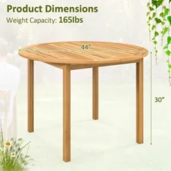 Costway Patio Dining Table Acacia Wood Round Outdoor Bistro Table 4-Person For Deck Lawn 17 Costway Patio Dining Table Acacia Wood Round Outdoor Bistro Table 4-Person For Deck Lawn -Costway GUEST 6f37e331 fb51 491e 85ed 7696bc3ec3ea
