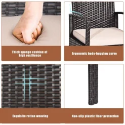 Costway 8PCS Patio Rattan Conversation Furniture Set Cushioned Seat Glass Table -Costway GUEST 6f4aa980 ac7a 40fe 9dbd 7eeb925968d7